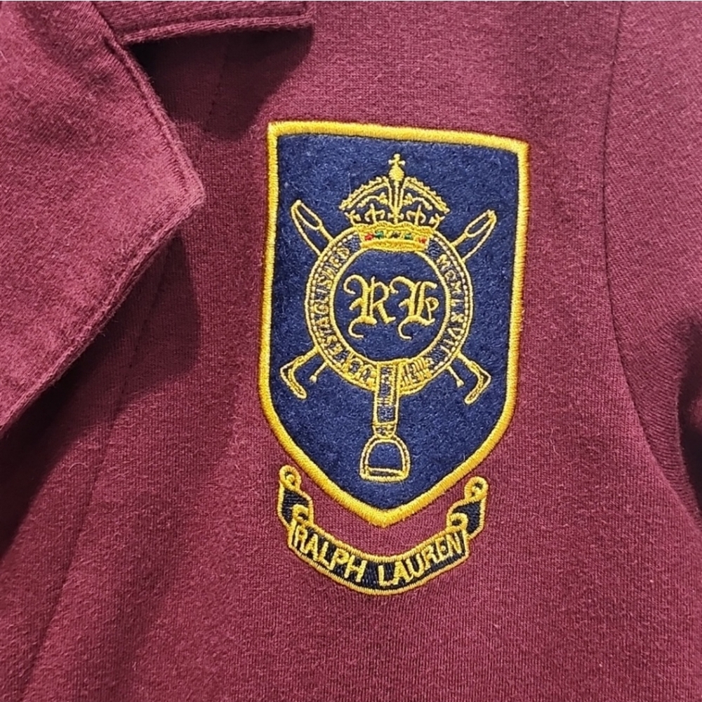 Ralph Lauren Blue Label Burgundy Blazer with Crest Patch - Picture 5 of 13